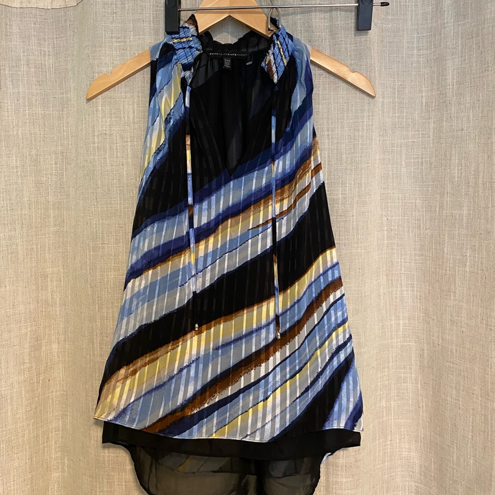 White House Black Market Multicolor Striped Halter Top